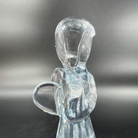 Vintage Clear Art Glass Praying Angel Figurine Paperweight Sculpture Glass VTG - Picture 5 of 15